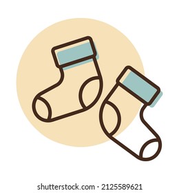 El icono vectorial de los calcetines de bebé arranca. Símbolo gráfico para niños y recién nacidos sitio web y diseño de aplicaciones, logotipo, aplicación, interfaz de usuario