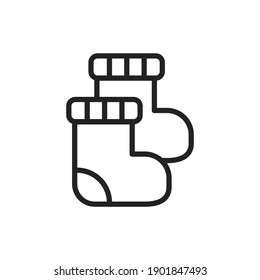 Baby socks color line icon. Isolated vector element. Outline pictogram for web page, mobile app, promo