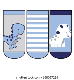 Baby socks design. Set of socks pattern. illustrations isolate Baby sock with colored pattern