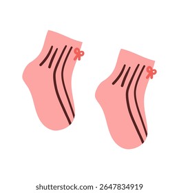 Baby Socks Flat Icon Design For Personal and Commercial Use , hand drawn flat cute illustration isolate on white background .