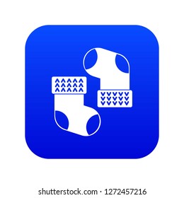 Baby socks icon digital blue for any design isolated on white vector illustration