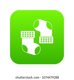 Baby socks icon digital green for any design isolated on white vector illustration