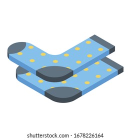 Icono de los calcetines para bebé. Isométrico icono vectorial de los calcetines para el diseño web aislado en fondo blanco