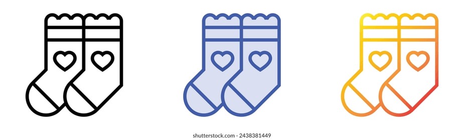 baby socks icon. Linear, Blue Fill and Gradient Style Design Isolated On White Background