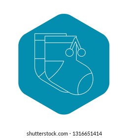 Baby socks icon in outline style on a white background vector illustration