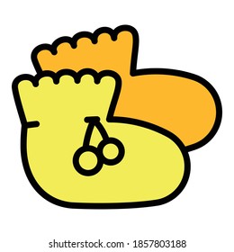 Baby socks icon. Outline baby socks vector icon for web design isolated on white background