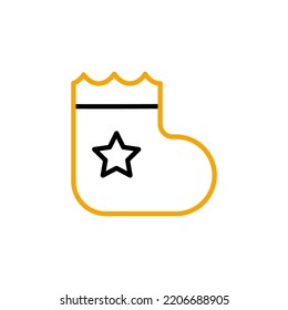 Baby socks icon. Simple element illustration. Baby socks concept outline symbol design.