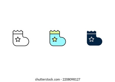 Baby socks icon. Simple element illustration. Baby socks concept outline symbol design.