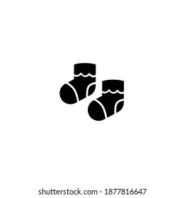 Baby socks icon. Baby icon. Simple, flat, black, glyph.
