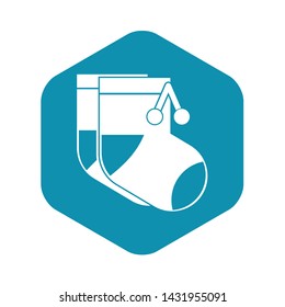 Baby socks icon in simple style on a white background vector illustration