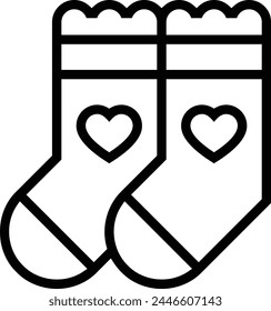 baby socks icon. Thin linear style design isolated on white background