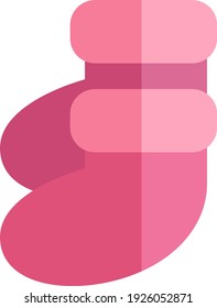 Baby socks, illustration, vector on white background.