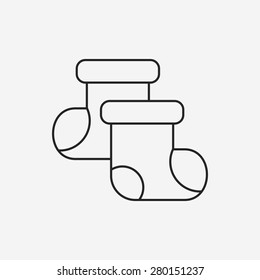 baby socks line icon