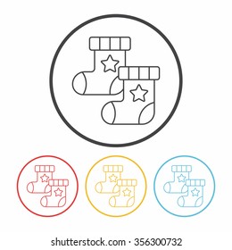 baby socks line icon