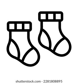 Diseño de iconos de la línea del vector de sockets para bebé