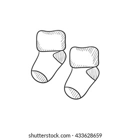 Baby socks vector sketch icon isolated background  Hand drawn Baby socks icon  Baby socks sketch icon for infographic  website app 