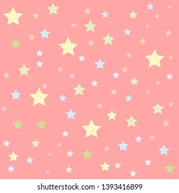 Baby soft color stars pattern vector