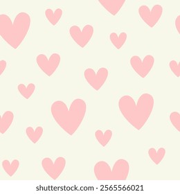 Baby Soft Pink Sweet Heart Seamless Pattern 