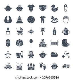Baby Solid Web Icons. Vector Set of Children Glyphs.