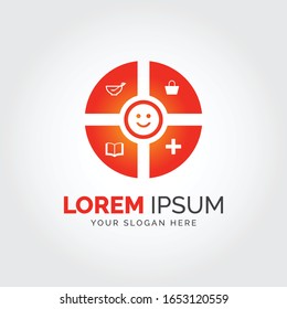 Baby Solution Company Simple Logo Design Graphic Elements Template Ai - Baby Products Center Logo