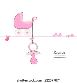 Baby soother and baby stroller vector