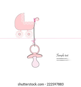Baby soother and baby stroller vector 