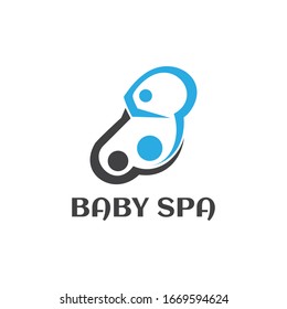 Baby spa simple logo. Style Baby care symbol design template