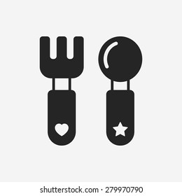 baby spoon and fork icon