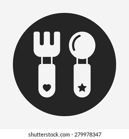 baby spoon and fork icon