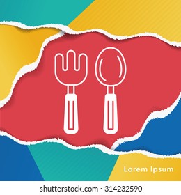 baby spoon and fork icon