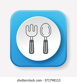 baby spoon and fork icon