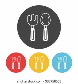 baby spoon and fork icon