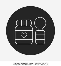 baby spoon and fork line icon