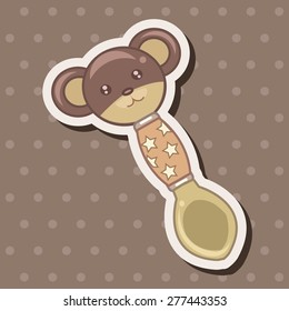 baby spoon and fork theme elements