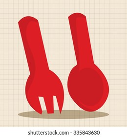 baby spoon and fork theme elements