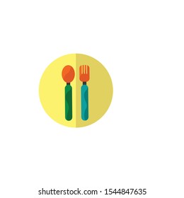 baby spoon vector illustration simple clip art