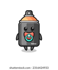 baby spray paint cartoon character with pacifier , cute style design for t shirt, sticker, logo element