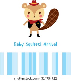 baby squirrel arrival card