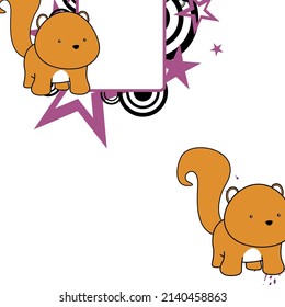 baby squirrel cartoon illustration copyspace collection in vector format 