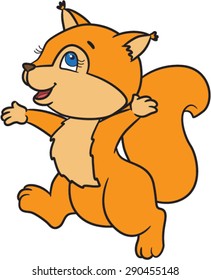 Baby squirrel illustration. Animals vector. Animals cartoon. 