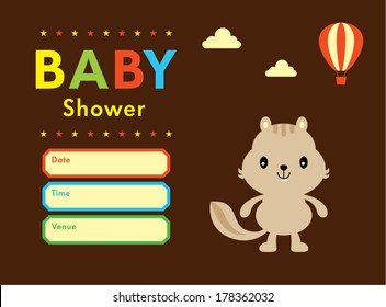baby squirrel shower card