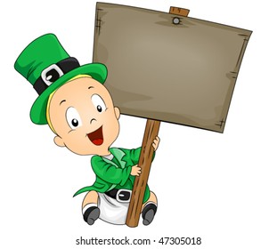 Baby in St Patrick Costume - Vector