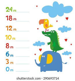 baby stadiometer vector design