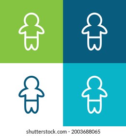 Baby Standing Outline With Pants Flat Four Color Minimal Icon Set