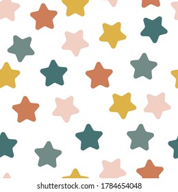 Baby star colorful vector seamless pattern 