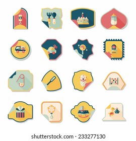 baby sticker banner design flat background set, eps10