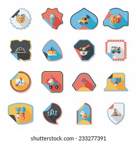 baby sticker banner design flat background set, eps10