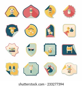 baby sticker banner design flat background set, eps10