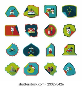 baby sticker banner design flat background set, eps10