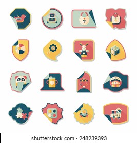 baby sticker banner design flat background set, eps10